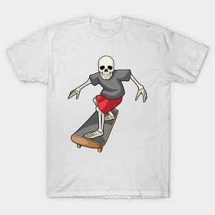 Skeleton as Skater with Skateboard T-Shirt